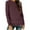 Wine, variant on fatyb Long Sleeve Shirts for Women Round Neck Basic Tee Tops Casual Solid Color Womens Soft T-Shirts