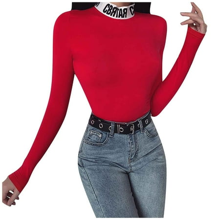 

rbc Ladies Fashion Tight High Waist Print Half Turtleneck Jumpsuit Hot Pants Women Slim Bodysuit Turtleneck Long Sleeve Shapewear