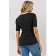 thumbnail image 3 of Ruched Ribbed Puff Sleeve Maternity Top, 3 of 3