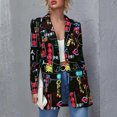 thumbnail image 4 of Blazer Décontracté pour Femmes Col en V Loisirs Jacket Blouse Boutonnée Mi-Longue Cardigan Ajusté Imprimé Mode, 4 of 7
