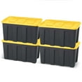 thumbnail image 1 of Homz 34-Gallon Durabilt Storage Container with Lid, Black/Yellow (4 Pack), 1 of 9
