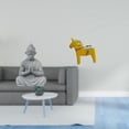 thumbnail image 2 of Estatua de mono,Estatua de Buda Mono para Interiores y Exteriores Budista,Figura de escritorio,Estatua tradicional sueca del caballo de Dala,Figura creativa del caballo Dalecarliano, 2 of 8