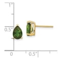 thumbnail image 4 of Auriga Fine Jewelry 14K Yellow Gold Green Tourmaline Stud Earrings for Women (L - 8mm, W- 5mm), 4 of 6