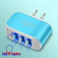 thumbnail image 2 of Wall Mount Smartphone Charger with LED Indicator 3-Port USB Travel Adapter for Fast Device Charging, 2 of 5