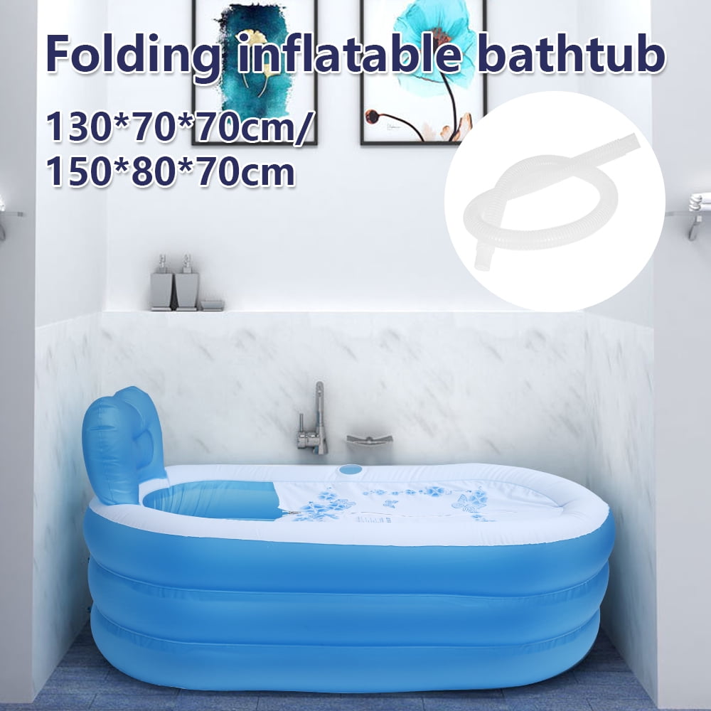 Adult Bathtub PVC Spa Warm Inflatable Bath Tub Camping Shower 150*85*70cm 