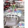 thumbnail image 5 of Outdoor Tablecloths with Umbrella Hole & Zipper, Blue Pink Hydrangea Round Tablecloths 60 Inch, Eucalyptus Leaves Summer Botanical Plaid Waterproof Table Cloth, Patio/Pool/Picnic Table Covers, 5 of 8