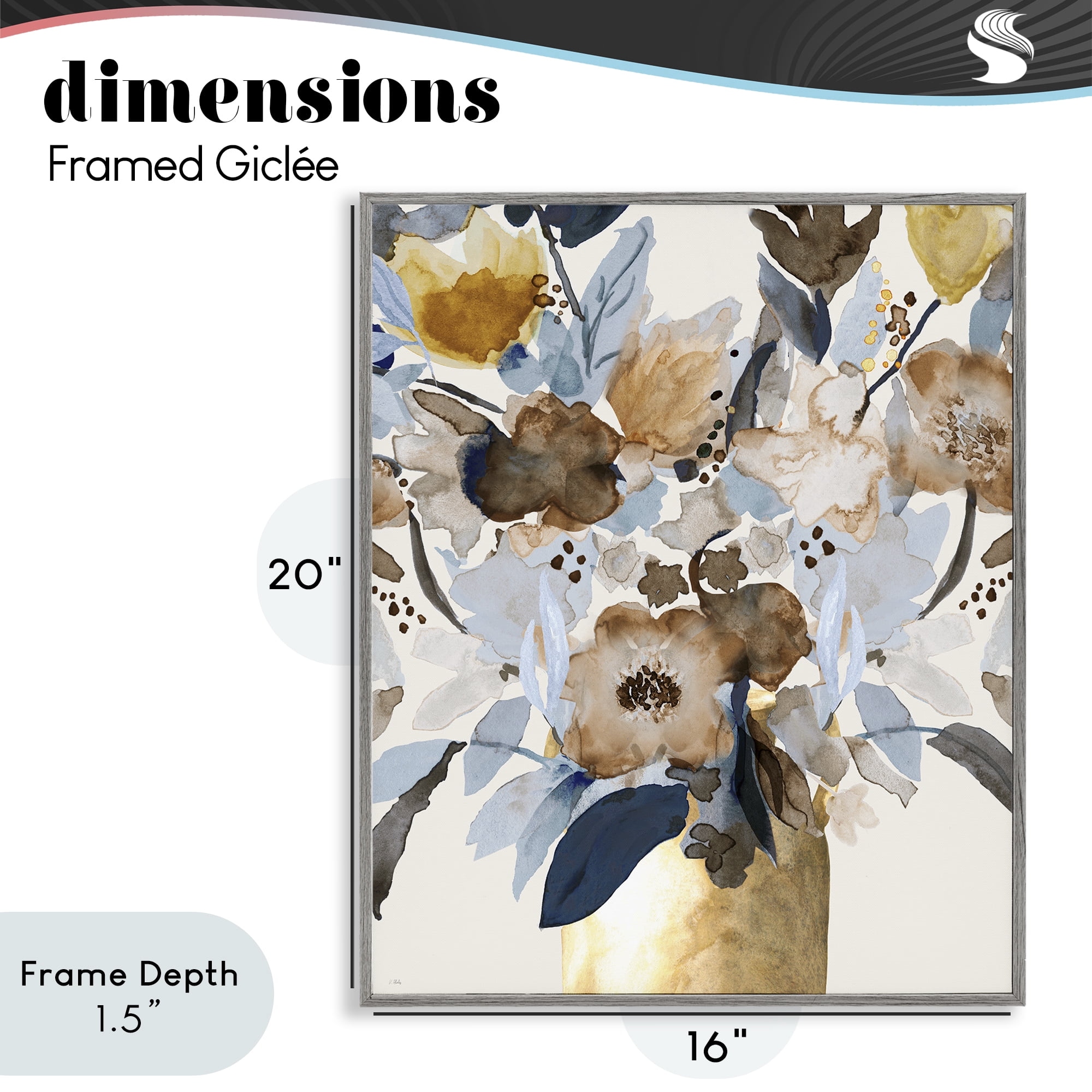 Stupell Industries Expressive Earthy Blossoms Gray Framed Giclee Art, design by Val Rhodes