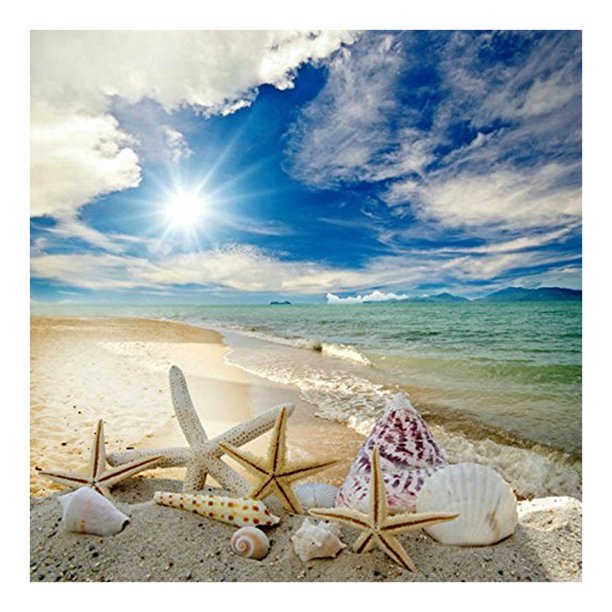 Cuadros Decorativos Playa 5D completo taladro redondo diamante pintura DIY bordado Kits punto de cruz