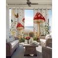 thumbnail image 6 of Red Mushroom Kitchen Curtains Spring Floral Summer Botanical Star Cafe Short Curtains for Bathroom Blackout Window Curtain Grommet Small Window Treatment Drapes for Bedroom Living Room 27.5"x39"x2, 6 of 9