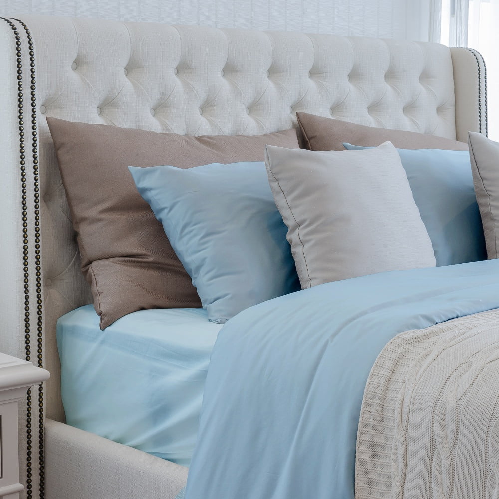 Yougu 4-Piece Sheet Set Oeko-TEX Certified,Viscose Derived from Bamboo,King sise,Light Blue
