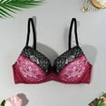 thumbnail image 2 of Sexy Lace Bras for Womens One Piece Seamless Bra Padded Strappy Brassiere Breathable Comfortable Underwear No Underwire Full Coverage Shelf 18 Hour Full-Coverage Bra, 2 of 3