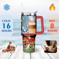 thumbnail image 4 of 40oz Colorful Botanical Mushroom Stainless Steel Flip Straw Tumbler Spill Proof Travel Cup Double Wall Vacuum Insulated Coffee Mug with Top Handle, 4 of 6