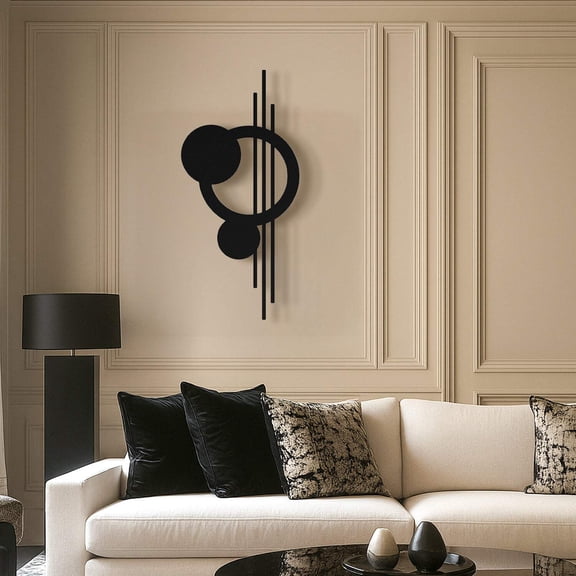 Balance - Black Geometric Metal Wall Art