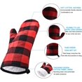 thumbnail image 3 of HEETLY Cotton Oven Mitts and Pot Holders Set with Silicone Grip, 4-Piece 392°F Heat Resistant, Red Plaid, 3 of 8