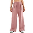 thumbnail image 2 of ICHUANYI Women Baggy Loose Wide Leg Pants Drawstring Casual Lounge Pant Sport Travel Vacation Clothes with Pockets, 2 of 9