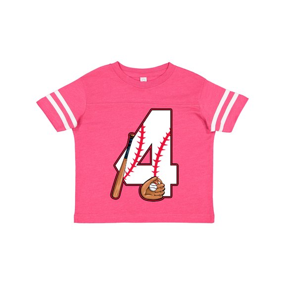 Inktastic Baseball Fourth Birthday Four Years Old Boys or Girls Toddler T-Shirt