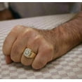 thumbnail image 4 of 2.00CT Round Cut Real Moissanite Men's Cluster Pinky Ring 14K Yellow Gold Plated, 4 of 4