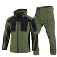 thumbnail image 1 of Suits for Men Mens Suit Jacket Solid Color Outdoor Workwear Training Suit Long Sleeve Zipper Hooded Multifunctional Set, 1 of 8