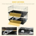 thumbnail image 3 of PawHut 2-Tier Mouse Cage, Ferret Cage W/ Dish and Bottle, Ramp, 2 Doors, 3 of 9