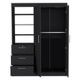 thumbnail image 5 of DEPOT E-SHOP Laurel 3-Tier Shelf and Drawers Armoire with Metal Handles, Black, 5 of 5