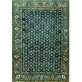 thumbnail image 1 of Ahgly Company Machine Washable Indoor Rectangle Persian Turquoise Blue Traditional Area Rugs, 6' x 9', 1 of 4