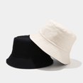 thumbnail image 6 of CoCopeaunts Summer Bucket Hats Cotton Sunscreen Double-Faced Wear Basin Hat Men Casual Solid Outdoor Fisherman Hat Black Lining, 6 of 8