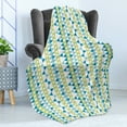 thumbnail image 4 of Modern Soft Flannel Fleece Throw Blanket, Geometric Illustration Placed Vertically on a Plain Background, Cozy Plush for Indoor and Outdoor Use, 70" x 90", Avocado Green Sea Blue, by Ambesonne, 4 of 5