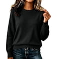 thumbnail image 2 of Harpily Women's Sweaters Solid color Crew Neck Long Sleeve Shirts Knit Casual Trendy Fall Outfits for Women Fashion Clothing, 2 of 4
