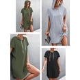 thumbnail image 4 of Vestido con capucha para mujer Mini vestido casual de manga corta MABOTO Vestido, 4 of 7