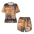 thumbnail image 4 of Naloa Hand Drawn Vintage Coffee Women's Short-Sleeved Pajama Set, Loungewear, Summer pajamas, Breathable Cozy - XX-Large, 4 of 9