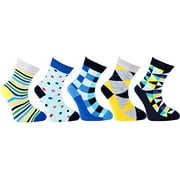Socks n Socks -  Boys' - Girls' 5-pairs Luxury Cotton Funky Fashion Cool Colorful Designer Fun Socks - Small
