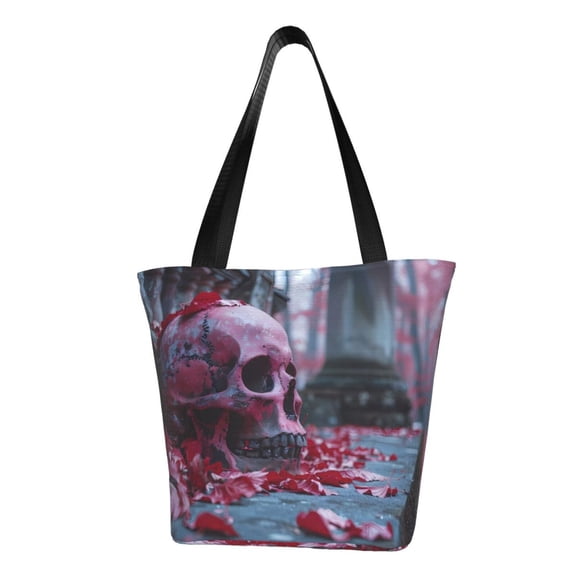 Easygdp Gothic Red Skull Cemetery Shoulder Bags for Women,Crossbody Bags Shoulder Purse Handbag for Women