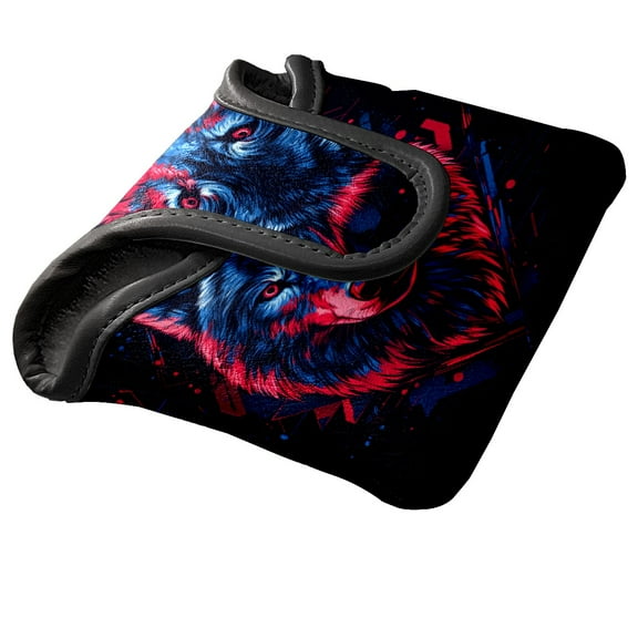 Golf Mallet Putter Cover Premium Leather Waterproof Golf Putter Head Cover with Magnetic Closure Wolf