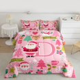 thumbnail image 2 of Castle Fairy Personalized Initial D Bedding Comforter Set 2pcs for Boys Girls,Cartoon Santa Claus Deer Twin Comforter Sets Microfiber,Merry Christmas Breathable Bedding Set,Super Cozy Room Decor, 2 of 8