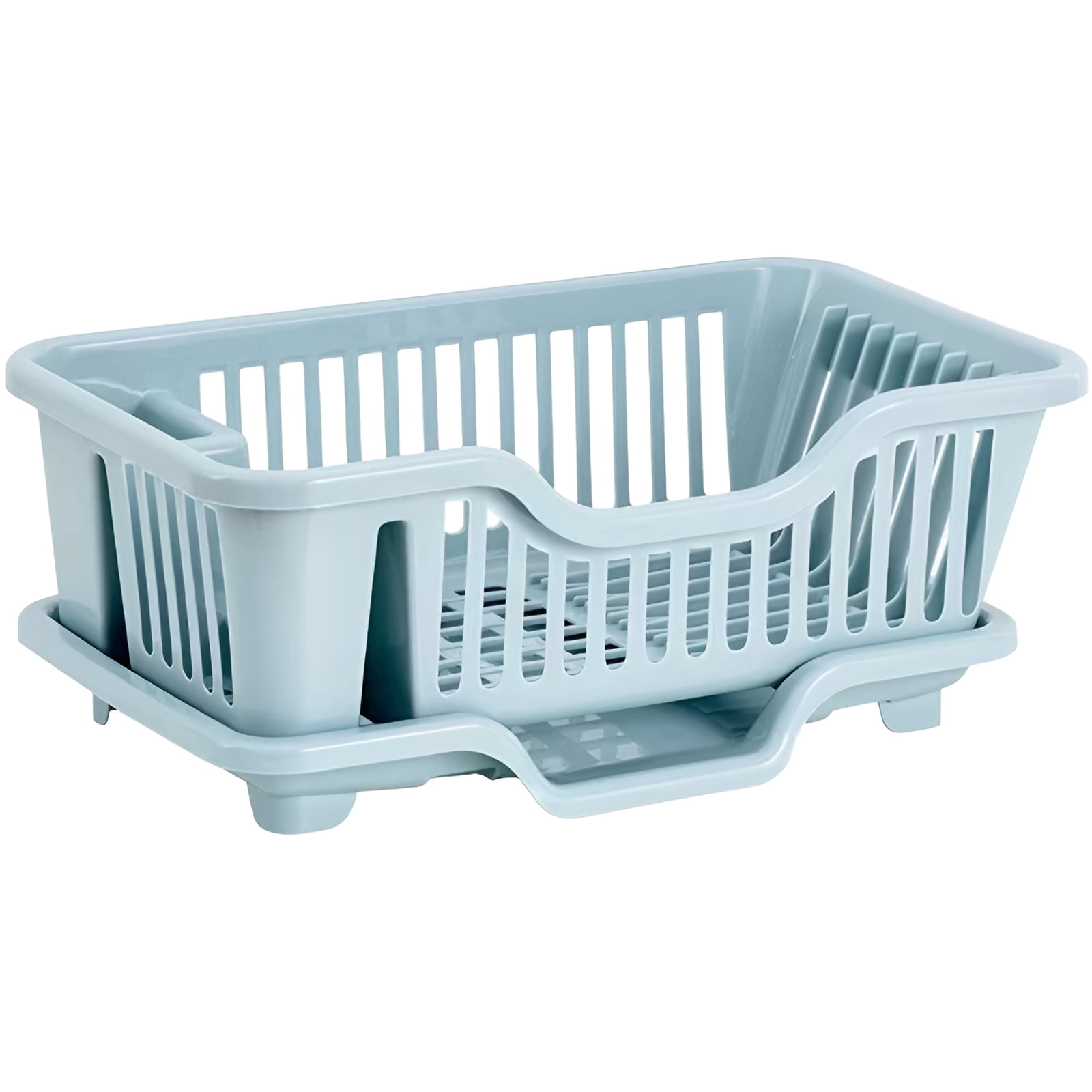 ACDANC Small Dish Drying Rack,1Layer Dish Drainer,Dish Drying Rack in Sink,Blue