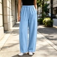 thumbnail image 4 of LIaqionyy Women Pants Elastic Waist Casual Wide Leg Lightweight Sweatpants Trousers Fashion Outfits with Pockets, 4 of 8