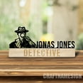 thumbnail image 2 of Craftnamesign Custom Wooden Detective Desk Name Plate, Investigator Metal Nameplate for desk, 2 of 5