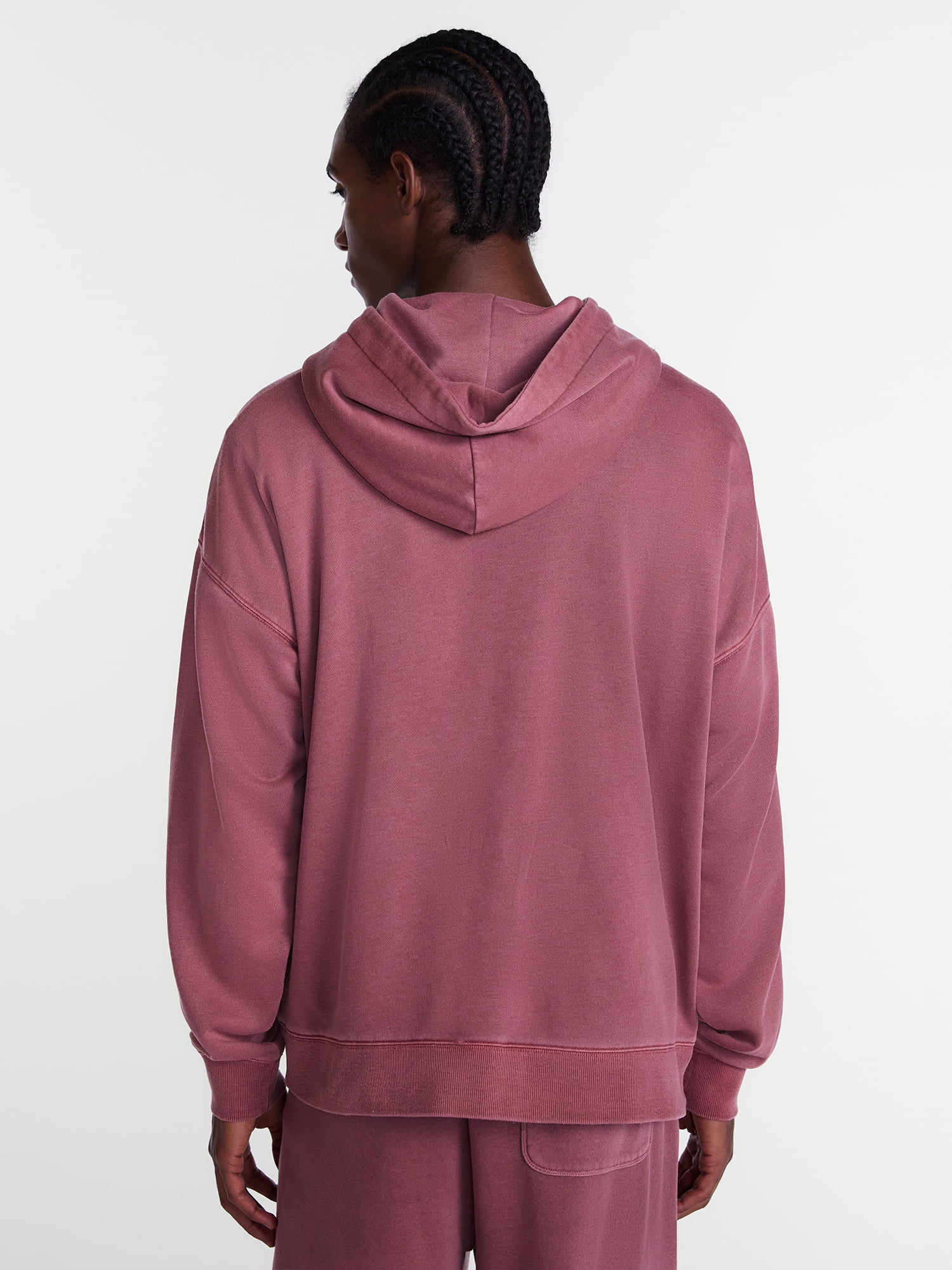 No Boundaries Boxy Fit Oversized Fleece Hoodie with Long Sleeves, Men's XS-4XLT