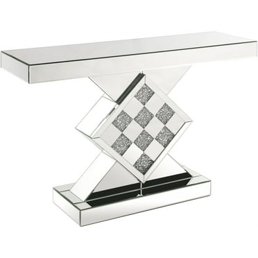 Classy & Modern Wood & Mirrored Console Table - Walmart.com