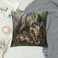 thumbnail image 2 of Orinice Dinosaur Grass Biting Graphic Decorative Cushion Cover for Home Couch Living Room Bed Sofa Short Plush Square 1PC 18x18in, 2 of 5