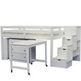 thumbnail image 2 of Junior Stairway Mid Loft Bed With Desk, Chest, and Bookcase, 2 of 5