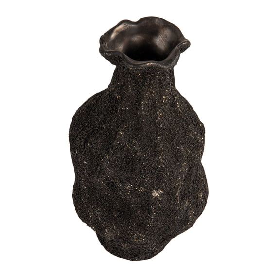 Bloomingville Small Stoneware Organic Shaped Vase, Sand Finish, Black