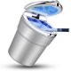 thumbnail image 1 of Cenicero de acero inoxidable para coche con tapa y luz LED azul para portavasos de coche, para el hogar y la oficina, 1 of 5