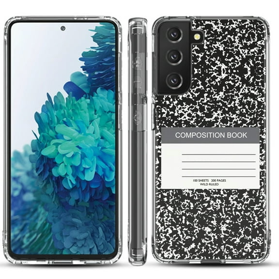 Shockproof Hybrid Bumper Phone Case for Samsung galaxy S21  5G / S21 Plus 5G, by OneToughShield ® - Composition Book