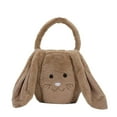 thumbnail image 2 of Easter Decorations Easter Bunny Basket Personalized Brown Plush Easter Egg Basket With Long Ears Soft Tote Bags for Easter Egg Hunt Candy & Gift Storage,Holiday Party Favors & Daily Use, 2 of 9