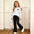 thumbnail image 6 of CYRBOKO Girls Long Sleeve Top and Flared Pants Sets, Casual Pullover 2-Piece Stretchy Kids Outfit Set Black Size 11-12 T, 6 of 8