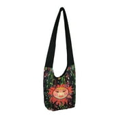 Things2Die4 Colorful Cotton Smiling Sun Sling Bag Zipper Pockets