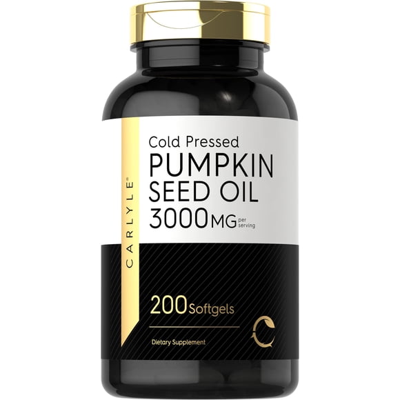 Carlyle Aceite de Semilla de Calabaza 3000mg 200 Cápsulas - Ácidos Grasos - Urinario - Piel - Corazón - Digestión - Hecho en USA