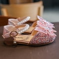 thumbnail image 6 of Girls Dress Shoes Mary Jane Shoes for Girls with Low Heel Princess Bling Pearl Crystal Butterfly Ballet Flats for Wedding Party, 6 of 7