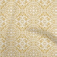 thumbnail image 1 of oneOone Cotton Silk Yellow Fabric Asian Block Floral Craft Projects Decor Fabric Printed By The Yard 42 Inch Wide, 1 of 4
